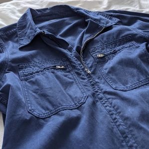 Navy blue zip up boiler suit
